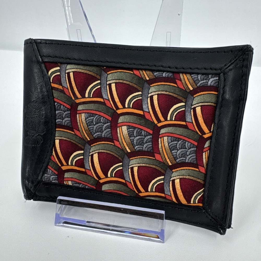Vintage Jerry Garcia Billfold Wallet Grateful Dead Leather Silk Fish Tie